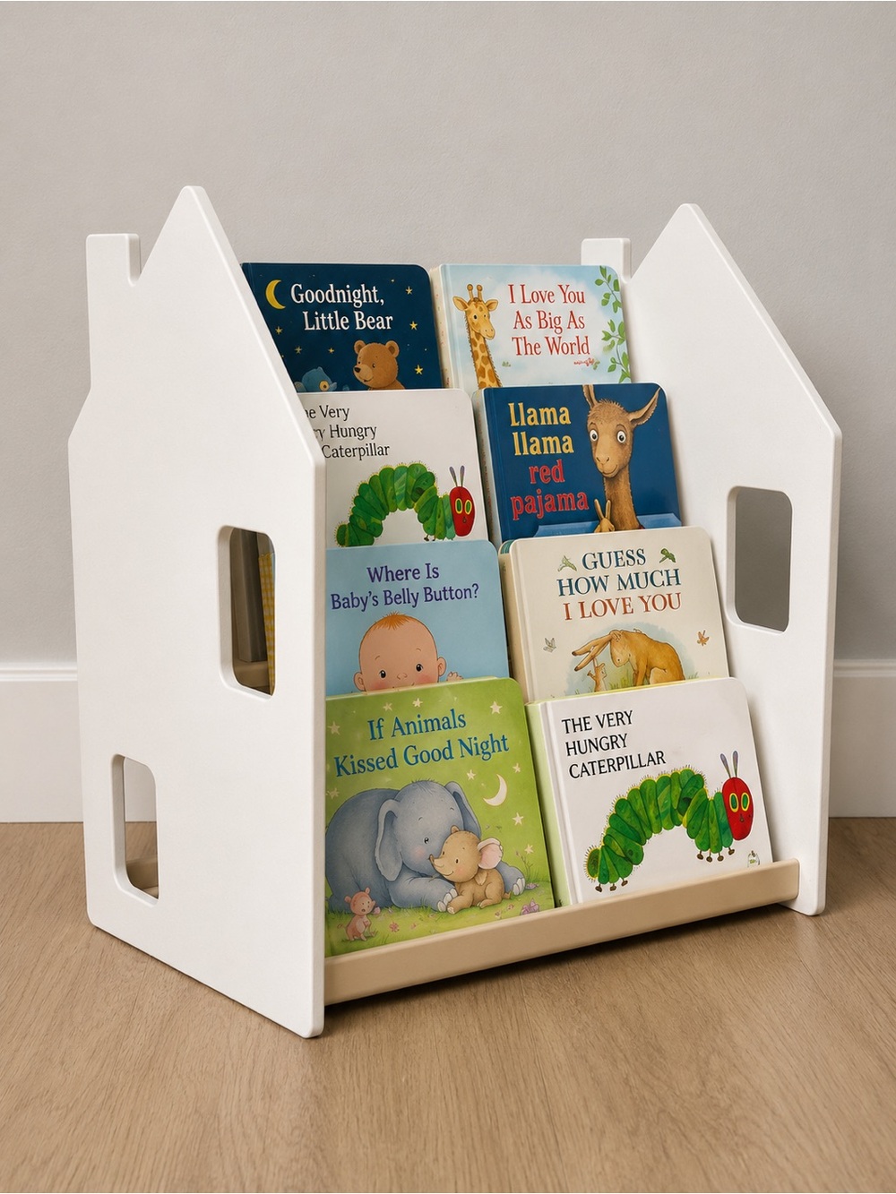 White Kids Book Display Shelf - Playhouse Style